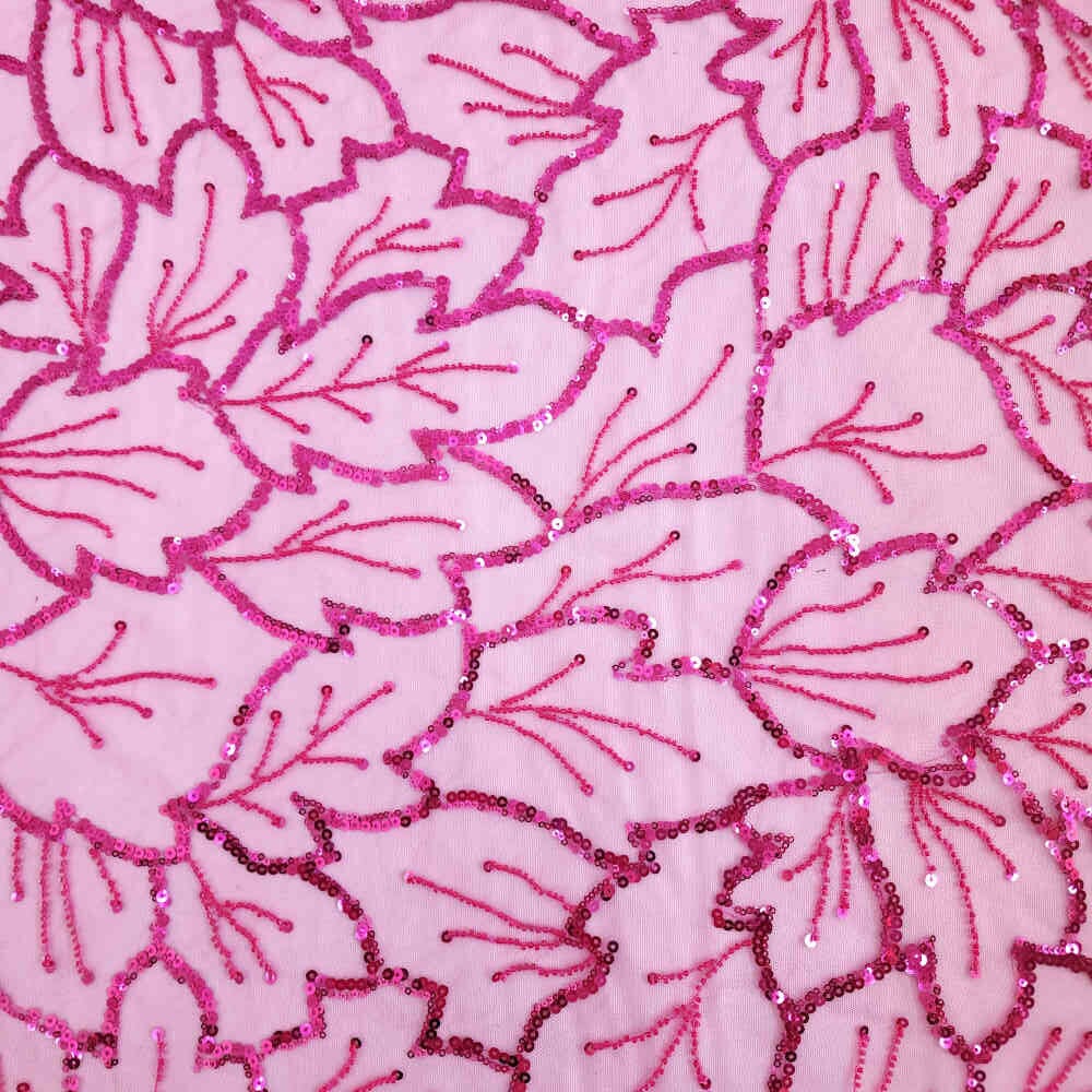 Cerise Pink Sequinned Tulle Glow