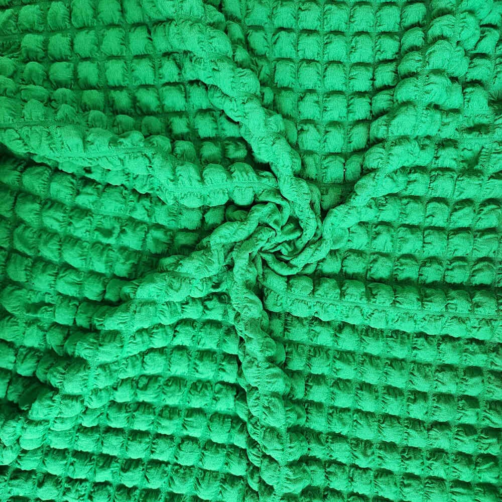 Bubble Crinkle Knit – Emerald | Curtain Dream