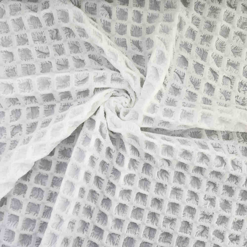 Bubble Crinkle Knit – White | Curtain Dream