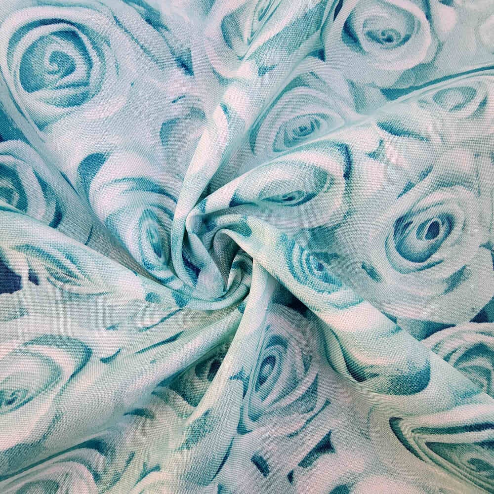 Printed Mini-Matt – Roses – Mint | Curtain Dream