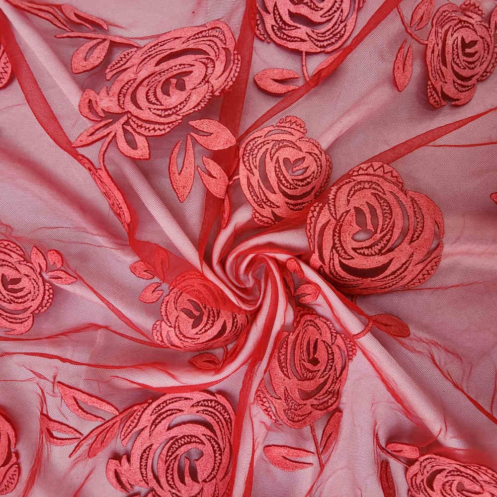 Rose Velvet Tulle – Red Curtain Dream