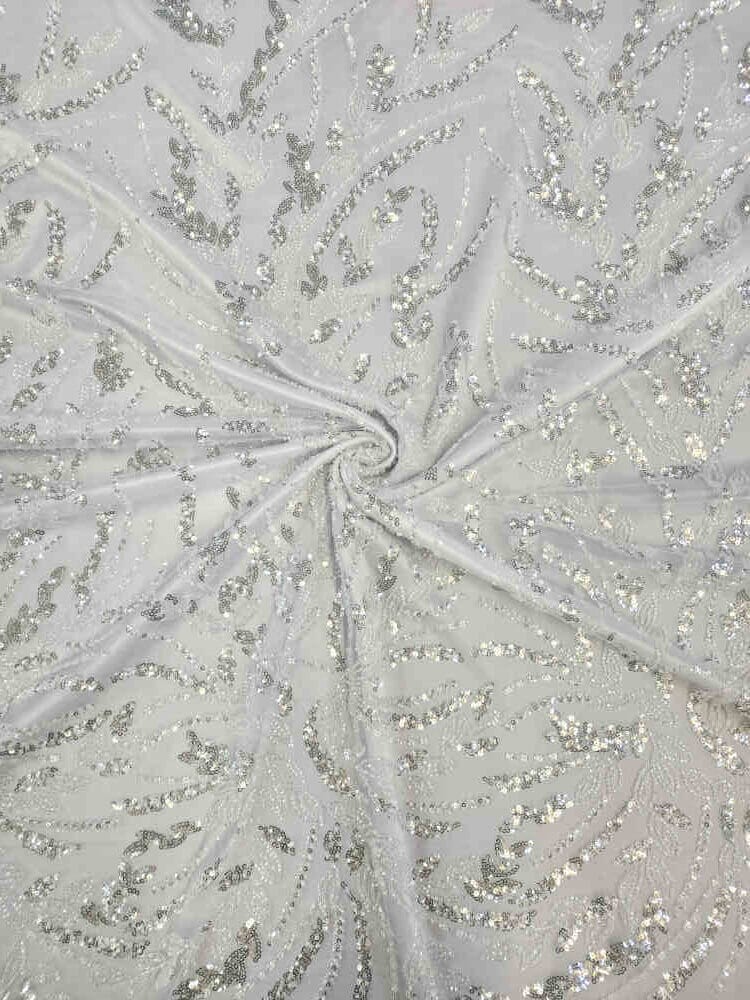 KRA Beaded Tulle White Curtain Dream