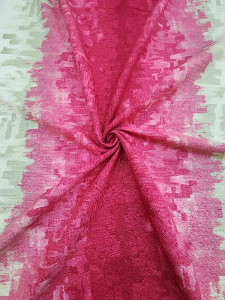 Canvas Linen – Abstract – Cerise Pink | Curtain Dream